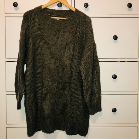 aerie Sweaters - NWOT Aerie Olive Green Wool Oversized Sweater